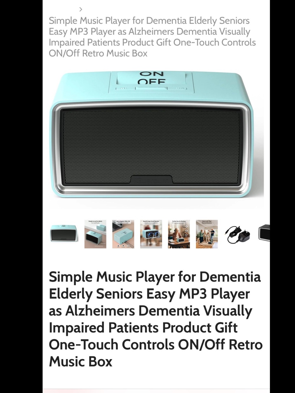Amazon Retro One-Touch Music Box - Light Blue and Black